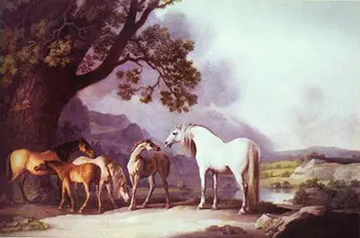 Mares and Foals in a Mountainous Landscape George Stubbs